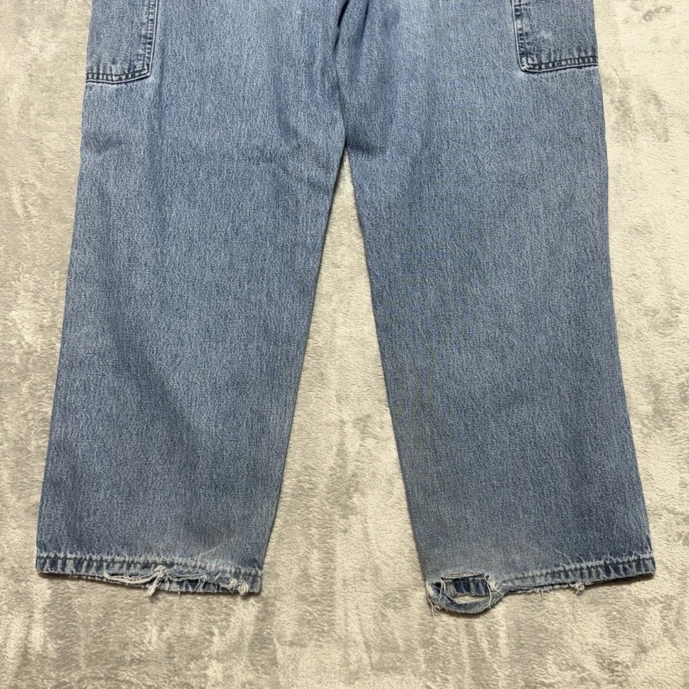 Vintage Carhartt B13 DPS Distressed Denim Carpenter Jeans 36x30 Bleached Y2K